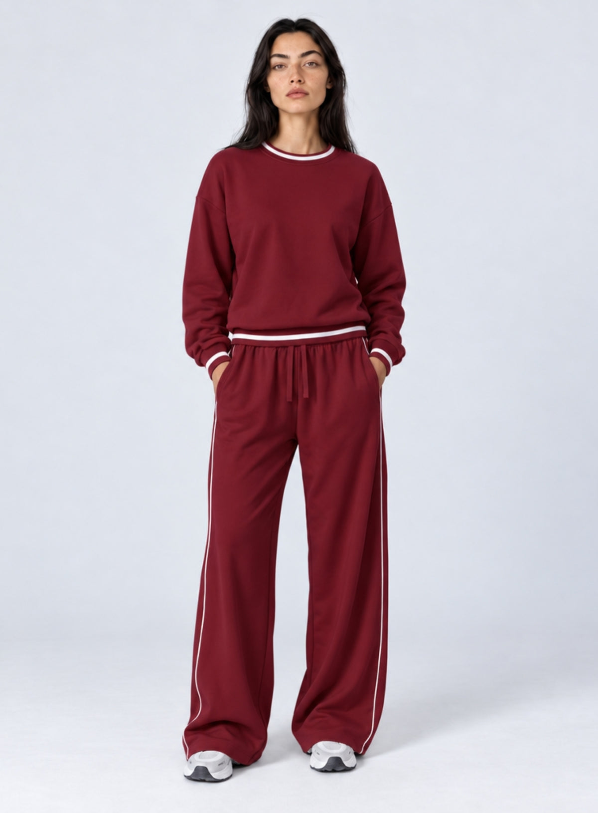 Casual Loose Fit Sweater - Maroon