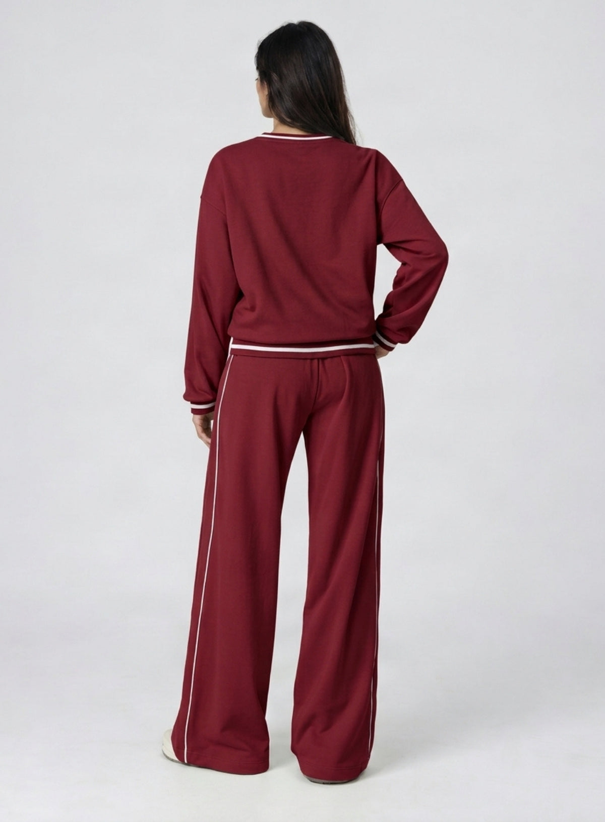 Casual Loose Fit Sweater - Maroon