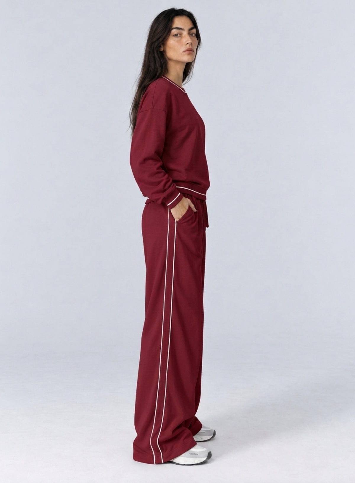 Casual Loose Fit Sweater - Maroon