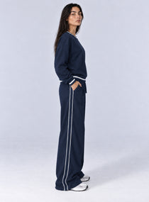 Casual Loose Fit Sweater - Navy Blue