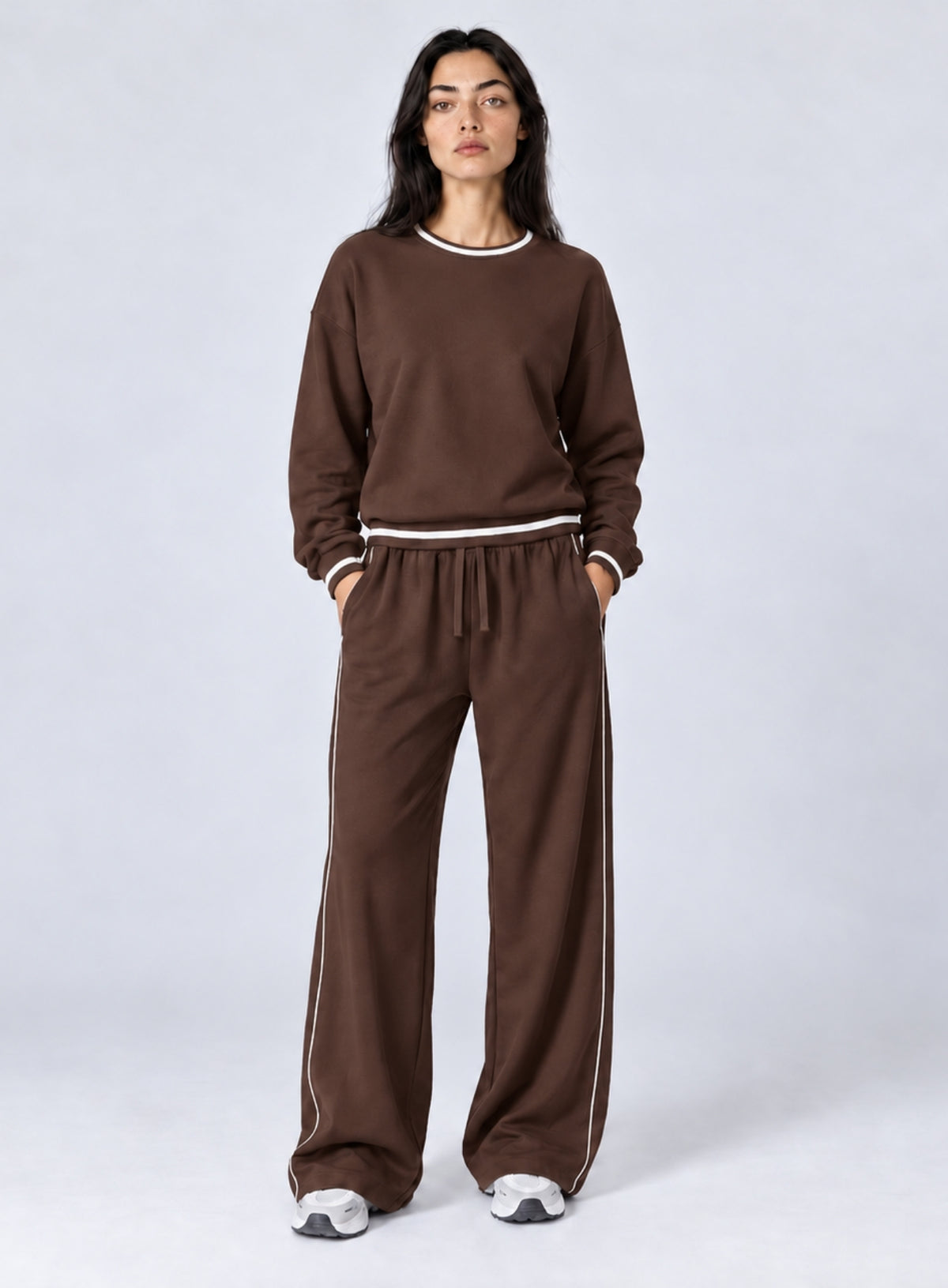 Casual Loose Fit Sweater - Dark Brown