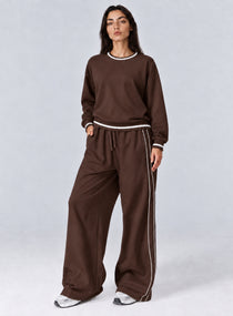 Casual Loose Fit Sweater - Dark Brown