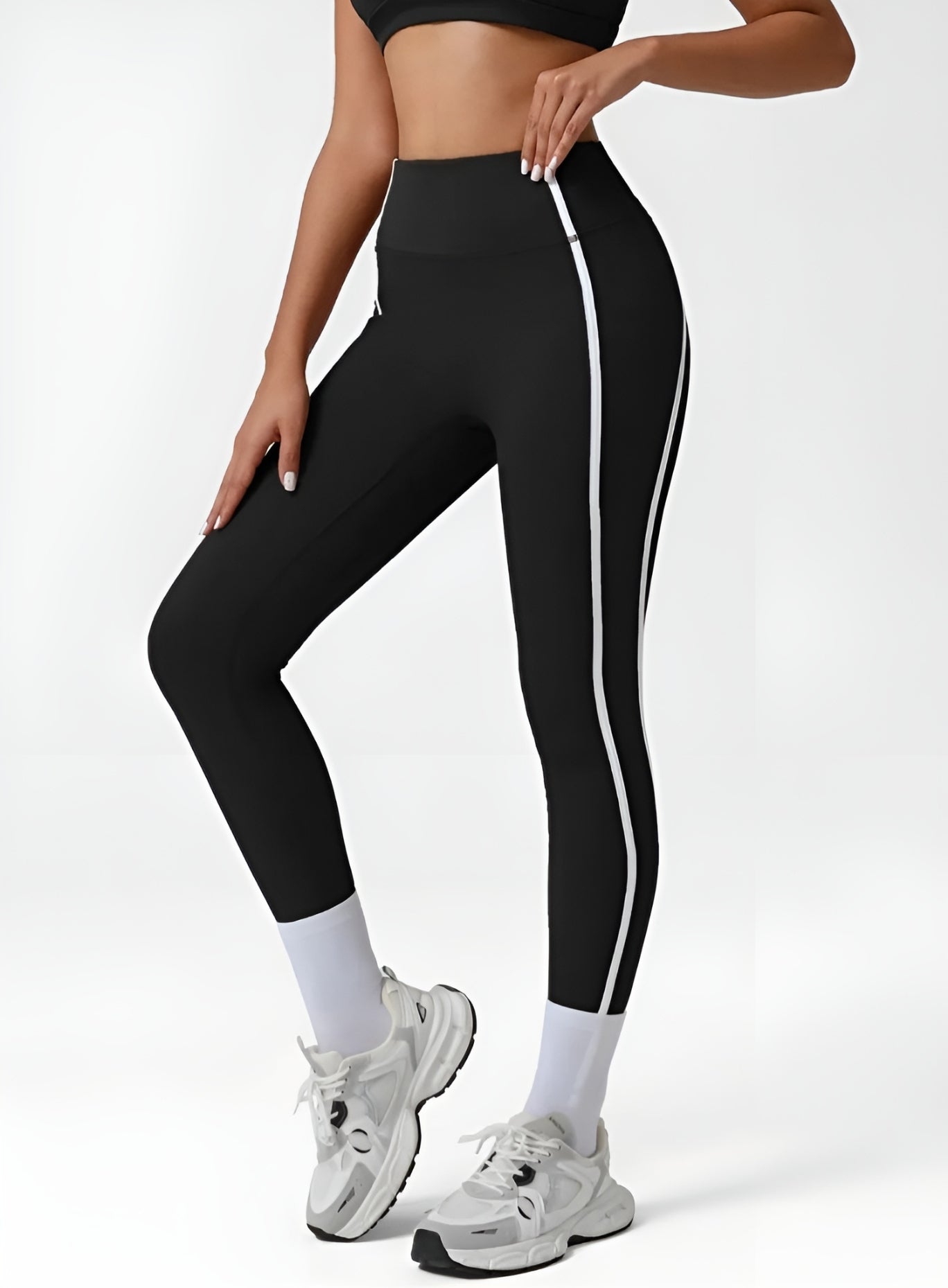 PowerFlex Sculpt Stripe Leggings - Black - VECTOR SPORTSWEAR