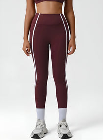PowerFlex Sculpt Stripe Leggings - Damson - VECTOR SPORTSWEAR