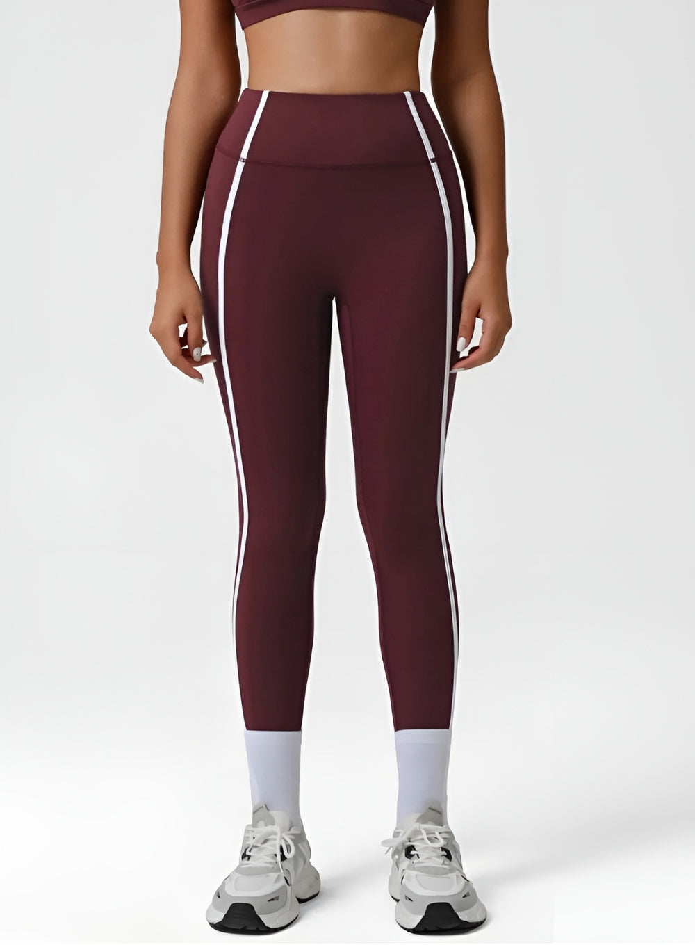 PowerFlex Sculpt Stripe Leggings - Damson - VECTOR SPORTSWEAR