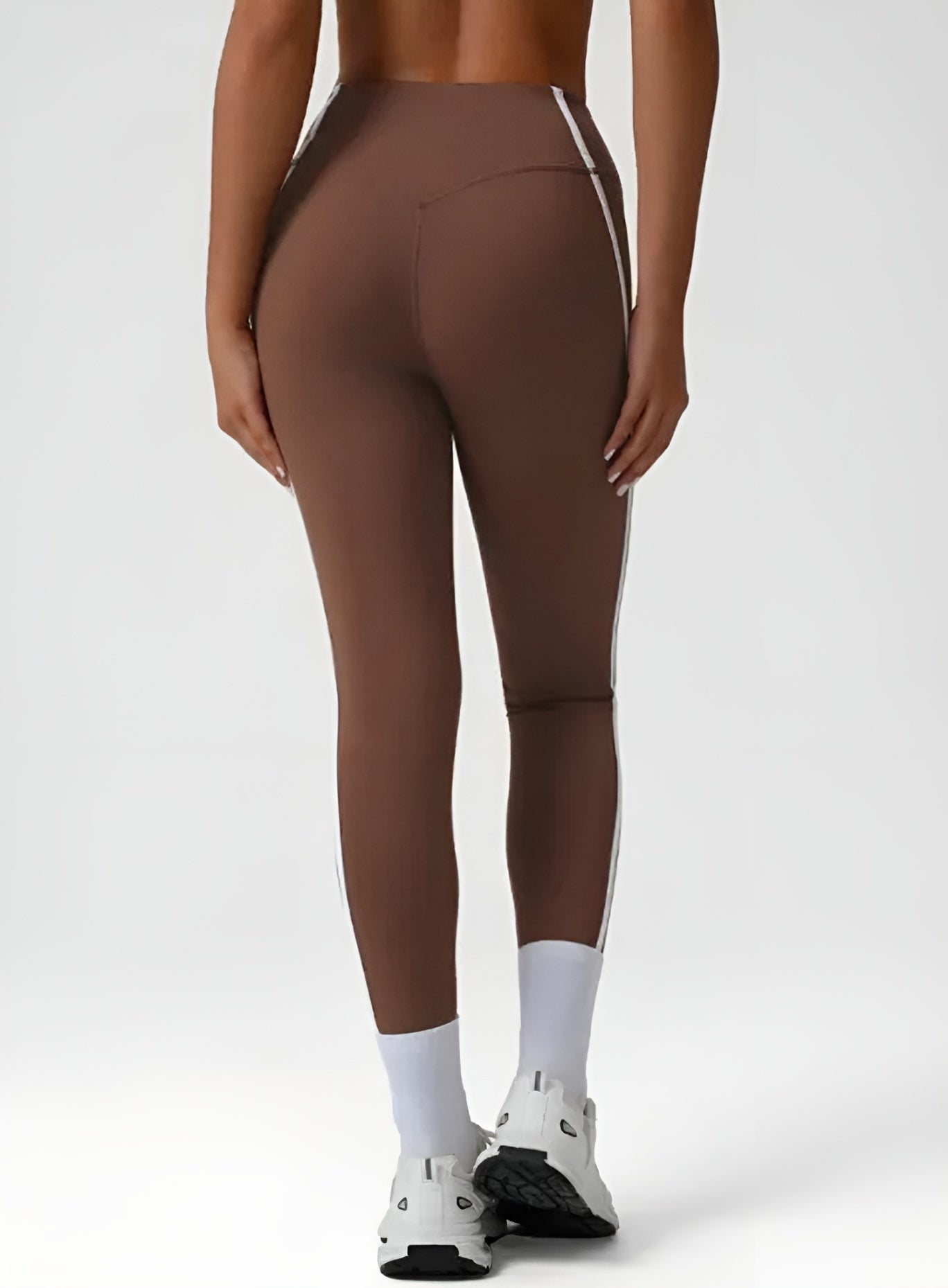 PowerFlex Sculpt Stripe Leggings - Mocha Brown - VECTOR SPORTSWEAR