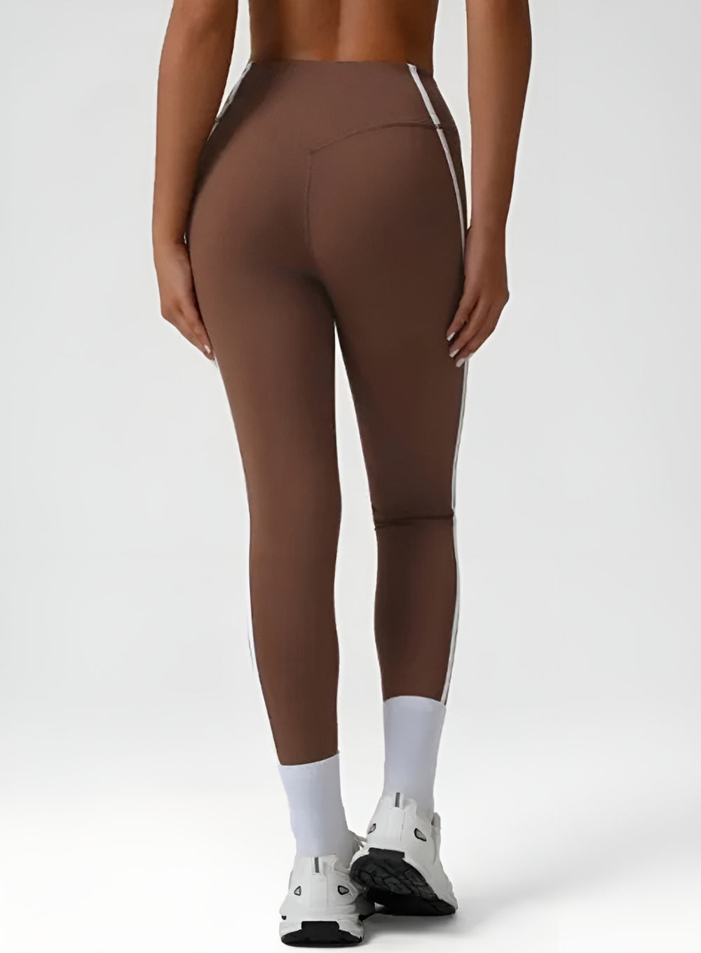 PowerFlex Sculpt Stripe Leggings - Mocha Brown - VECTOR SPORTSWEAR