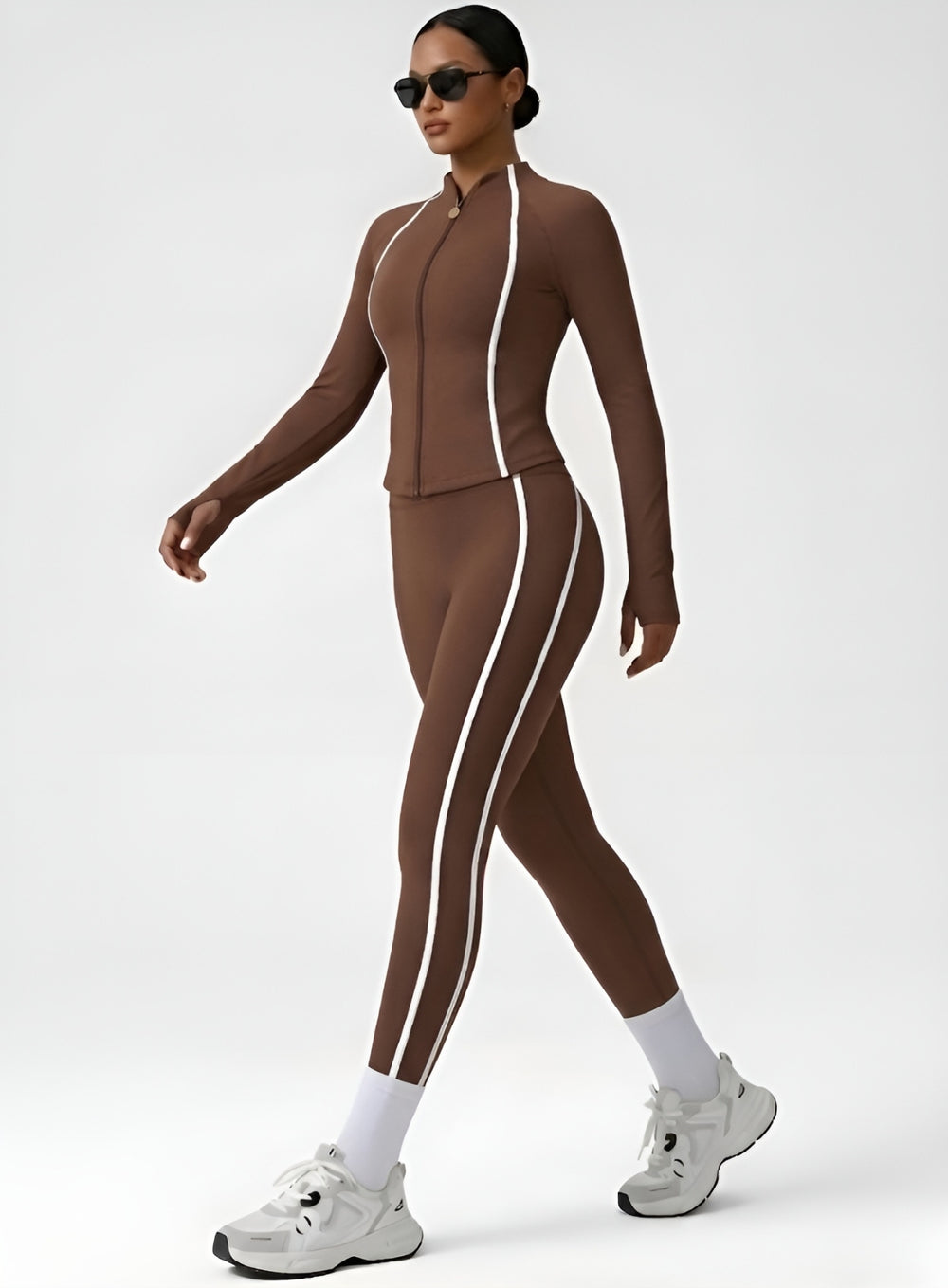 PowerFlex Sculpt Zip Jacket - Mocha Brown - VECTOR SPORTSWEAR