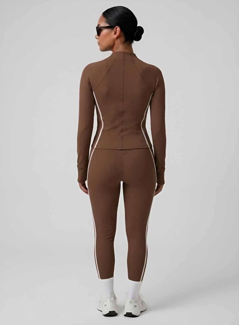 PowerFlex Sculpt Zip Jacket - Mocha Brown - VECTOR SPORTSWEAR