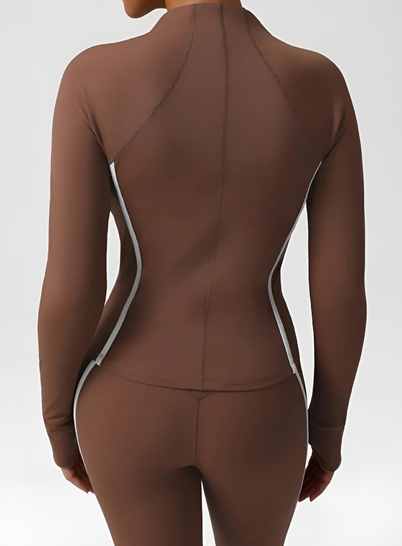 PowerFlex Sculpt Zip Jacket - Mocha Brown - VECTOR SPORTSWEAR