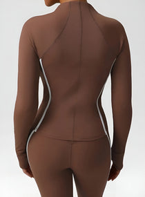 PowerFlex Sculpt Zip Jacket - Mocha Brown - VECTOR SPORTSWEAR
