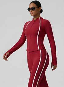 PowerFlex Sculpt Zip Jacket - Ruby Red - VECTOR SPORTSWEAR
