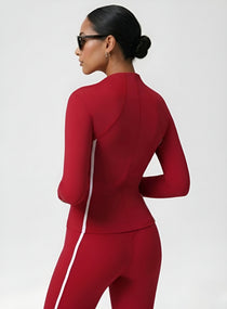 PowerFlex Sculpt Zip Jacket - Ruby Red - VECTOR SPORTSWEAR