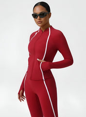 PowerFlex Sculpt Zip Jacket - Ruby Red - VECTOR SPORTSWEAR