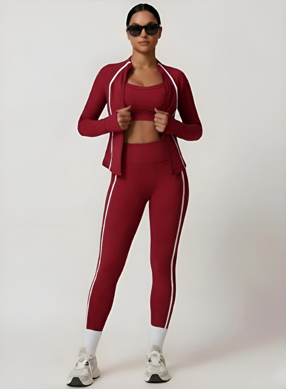 PowerFlex Sculpt Zip Jacket - Ruby Red - VECTOR SPORTSWEAR