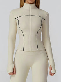 PowerFlex Zip Jacket - Beige - VECTOR SPORTSWEAR