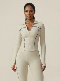 PowerFlex Zip Jacket - Beige - VECTOR SPORTSWEAR