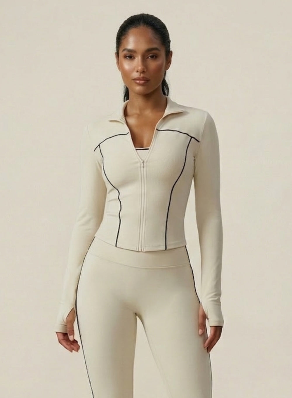 PowerFlex Zip Jacket - Beige - VECTOR SPORTSWEAR