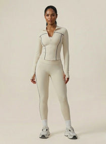 PowerFlex Zip Jacket - Beige - VECTOR SPORTSWEAR