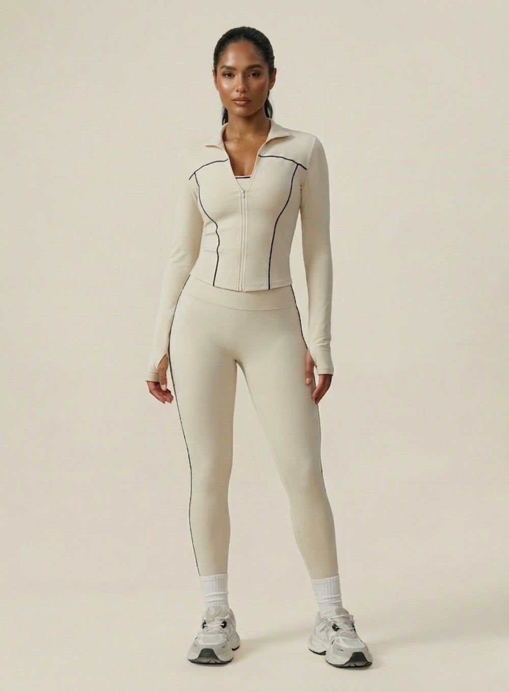PowerFlex Zip Jacket - Beige - VECTOR SPORTSWEAR