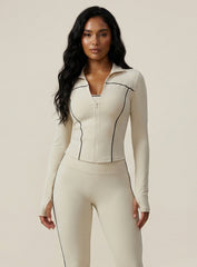 PowerFlex Zip Jacket - Beige - VECTOR SPORTSWEAR