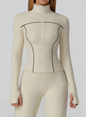 PowerFlex Zip Jacket - Beige - VECTOR SPORTSWEAR
