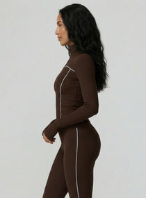 PowerFlex Zip Jacket - Deep Brown - VECTOR SPORTSWEAR