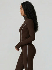 PowerFlex Zip Jacket - Deep Brown - VECTOR SPORTSWEAR