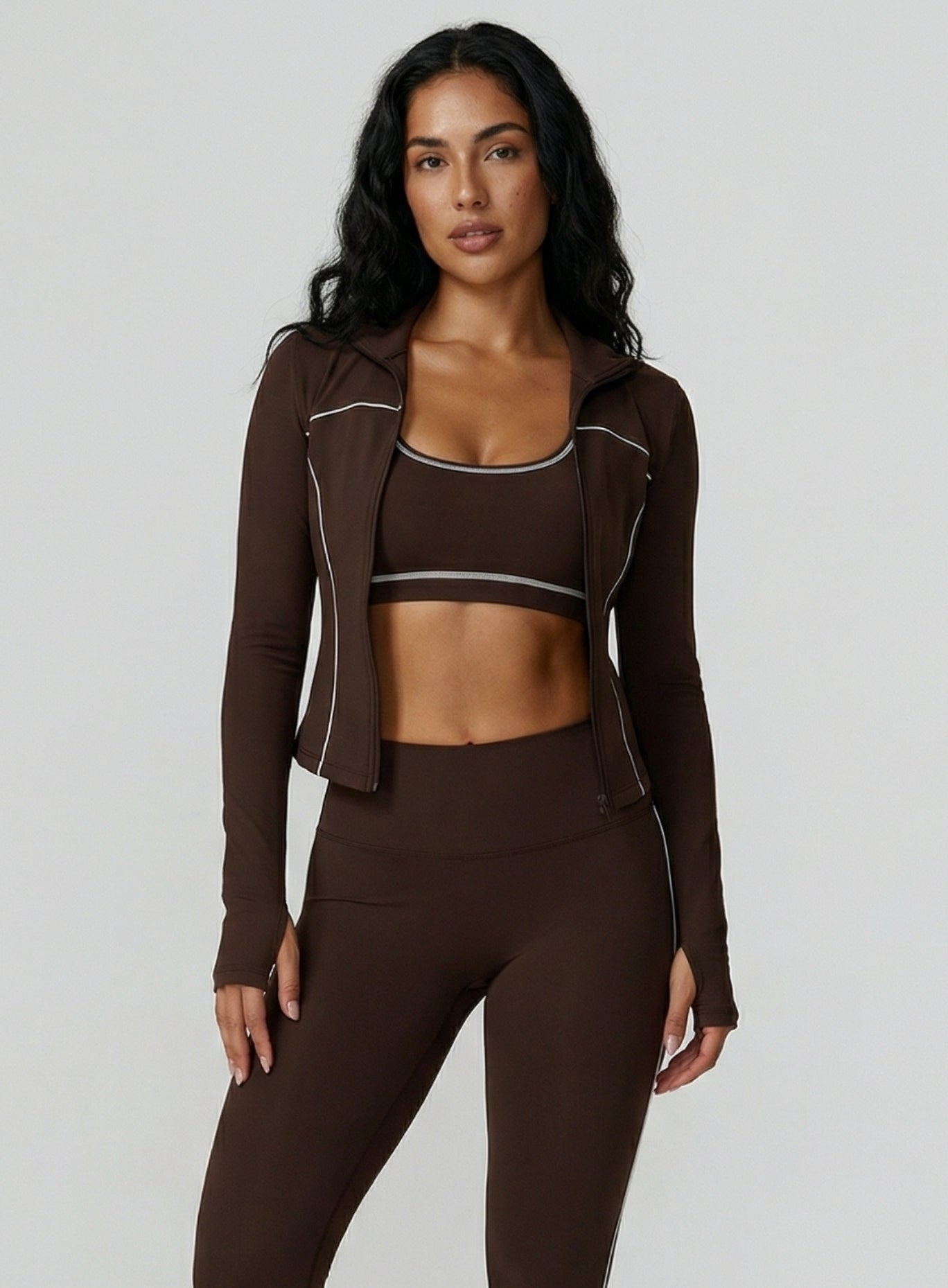 PowerFlex Zip Jacket - Deep Brown - VECTOR SPORTSWEAR