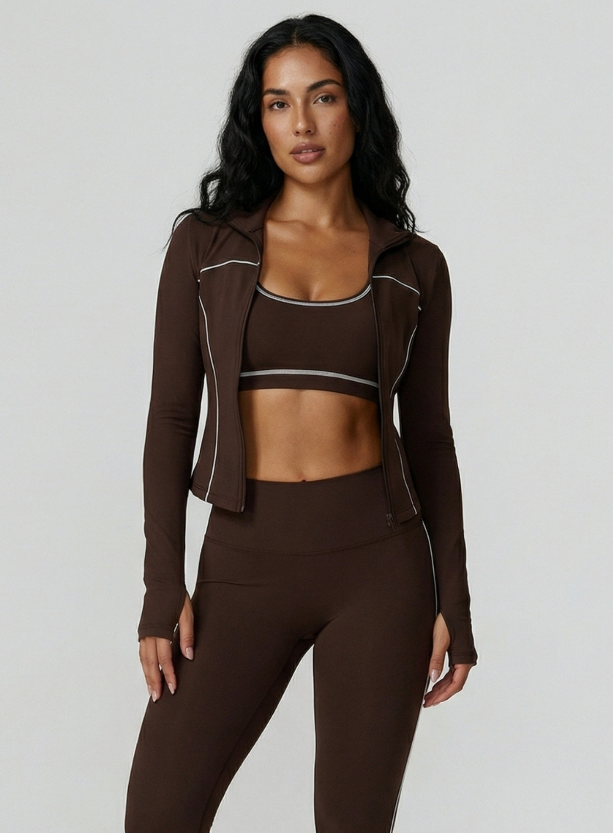 PowerFlex Zip Jacket - Deep Brown - VECTOR SPORTSWEAR