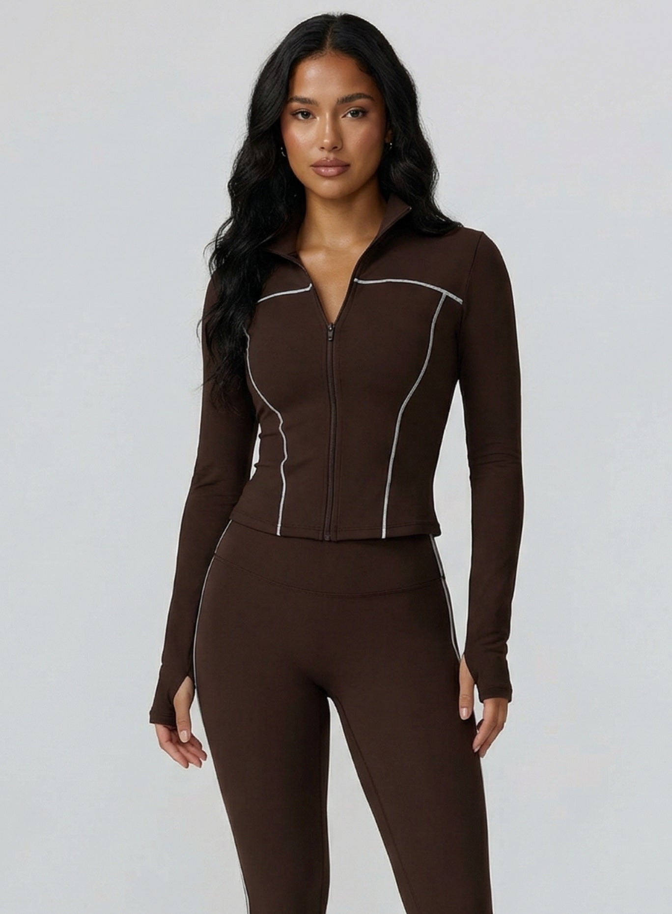PowerFlex Zip Jacket - Deep Brown - VECTOR SPORTSWEAR