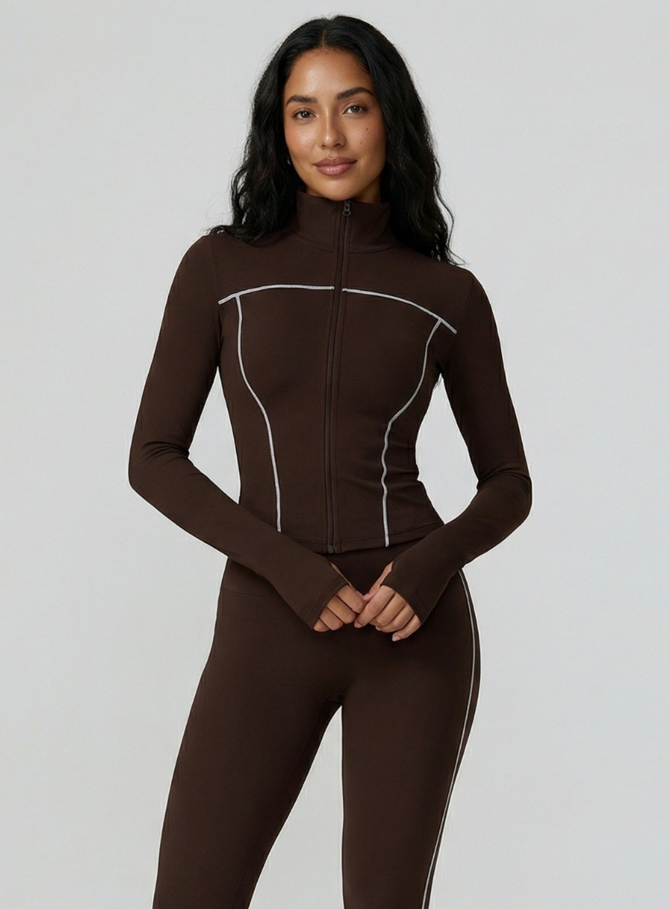 PowerFlex Zip Jacket - Deep Brown - VECTOR SPORTSWEAR
