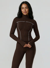PowerFlex Zip Jacket - Deep Brown - VECTOR SPORTSWEAR