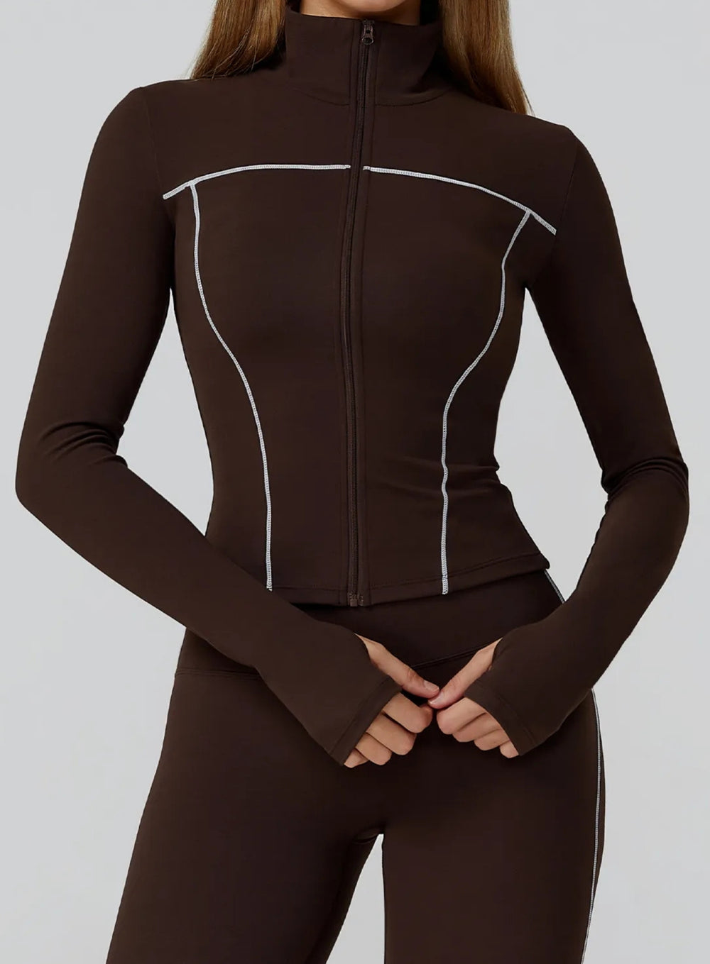 PowerFlex Zip Jacket - Deep Brown - VECTOR SPORTSWEAR