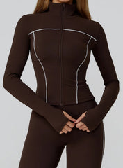 PowerFlex Zip Jacket - Deep Brown - VECTOR SPORTSWEAR
