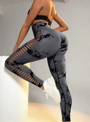 RIFT™ Tie-Dye Scrunch Leggings - Black Gray