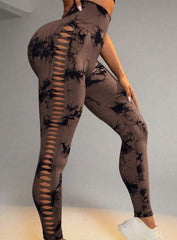 RIFT™ Tie-Dye Scrunch Leggings - Coffee Brown