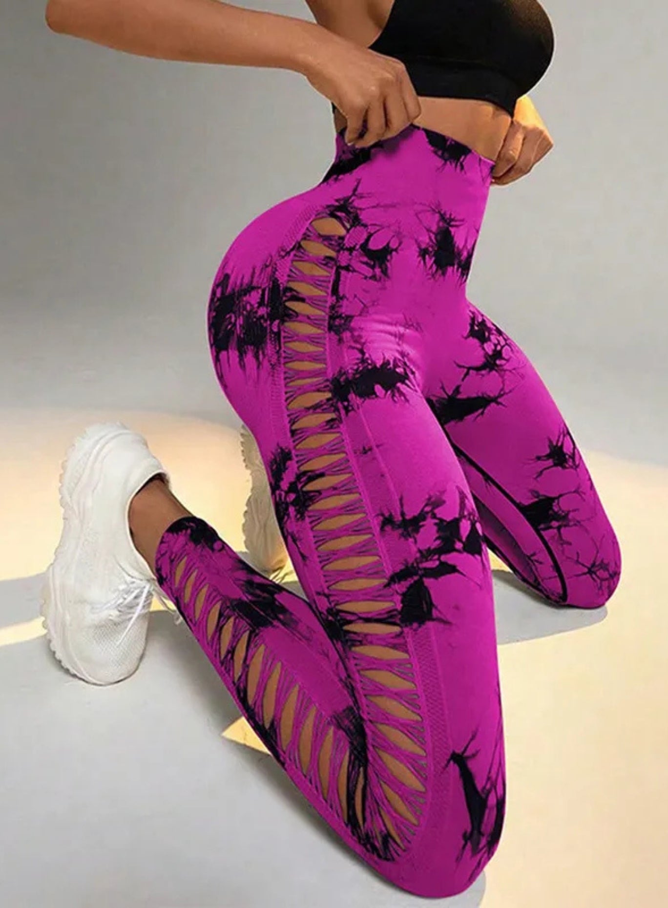 RIFT™ Tie-Dye Scrunch Leggings - Deep Rose Red
