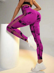RIFT™ Tie-Dye Scrunch Leggings - Deep Rose Red