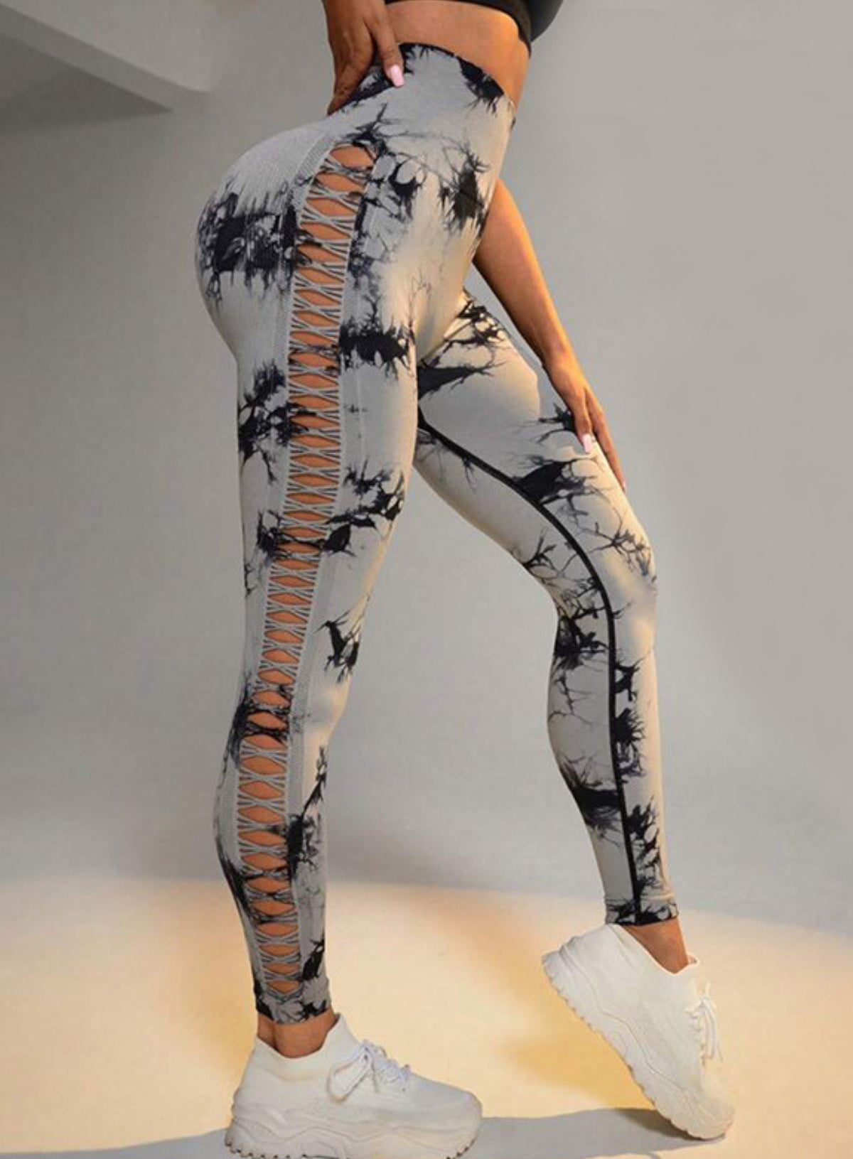 RIFT™ Tie-Dye Scrunch Leggings - Light Gray