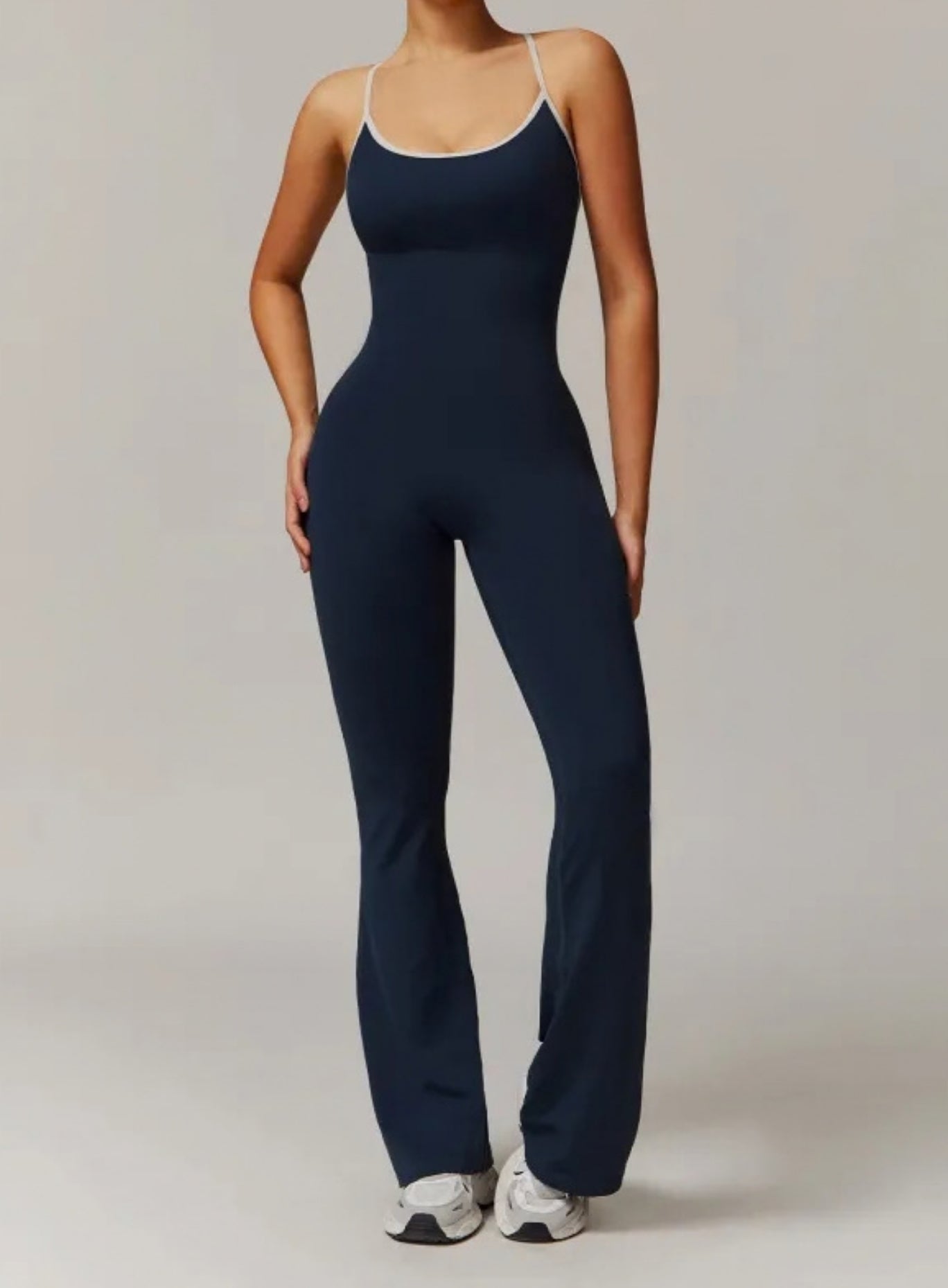 VANTA™ Crossback Flare Jumpsuit - Navy Blue