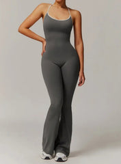 VANTA™ Crossback Flare Jumpsuit - Gray