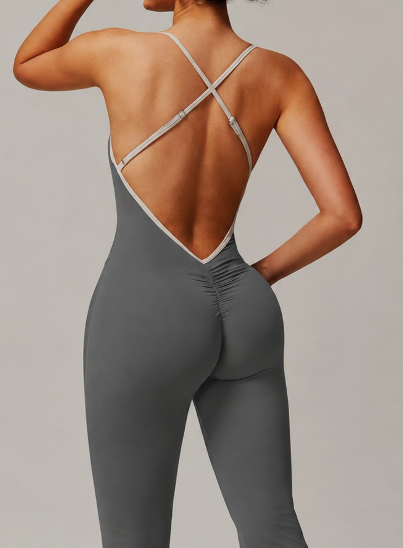 VANTA™ Crossback Flare Jumpsuit - Gray