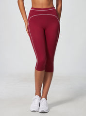 VELA™ Contour Capri Leggings - Burgundy