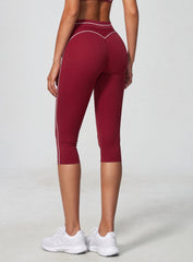 VELA™ Contour Capri Leggings - Burgundy