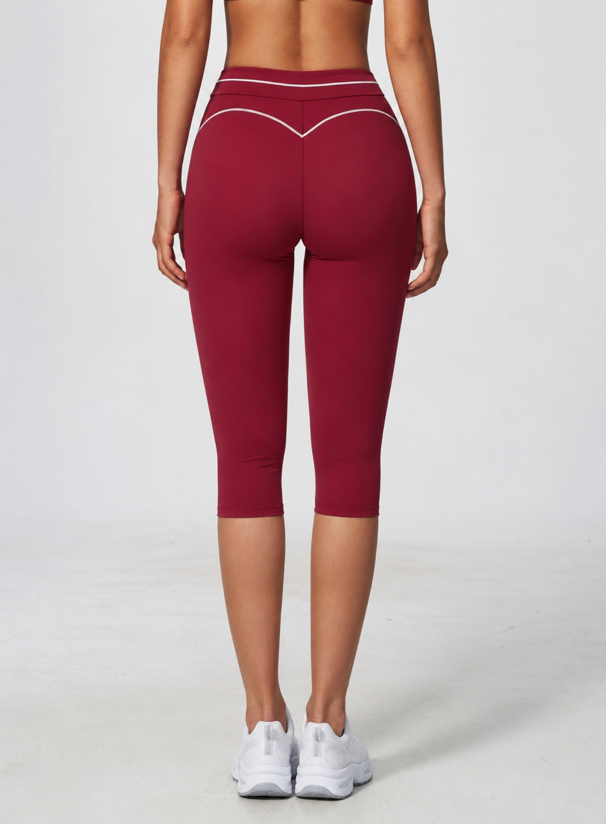 VELA™ Contour Capri Leggings - Burgundy