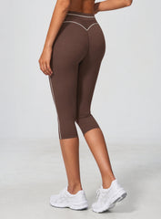 VELA™ Contour Capri Leggings - Dark Brown