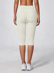 VELA™ Contour Capri Leggings - Warm Ivory