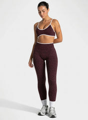 HydraFit Leopard Scrunch Leggings - Merlot