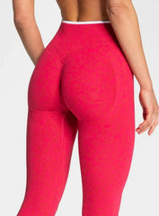 HydraFit Leopard Scrunch Leggings - Berry